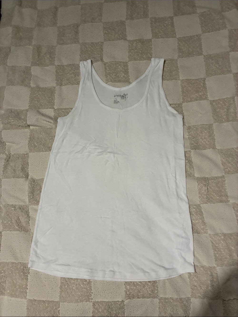 Terra & Sky White Scoop Neck Tank